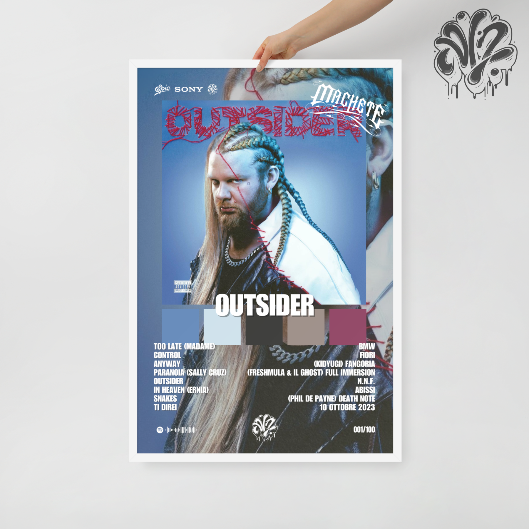 Outsider di Nitro - Poster in A3 con cornice pronto da appendere
