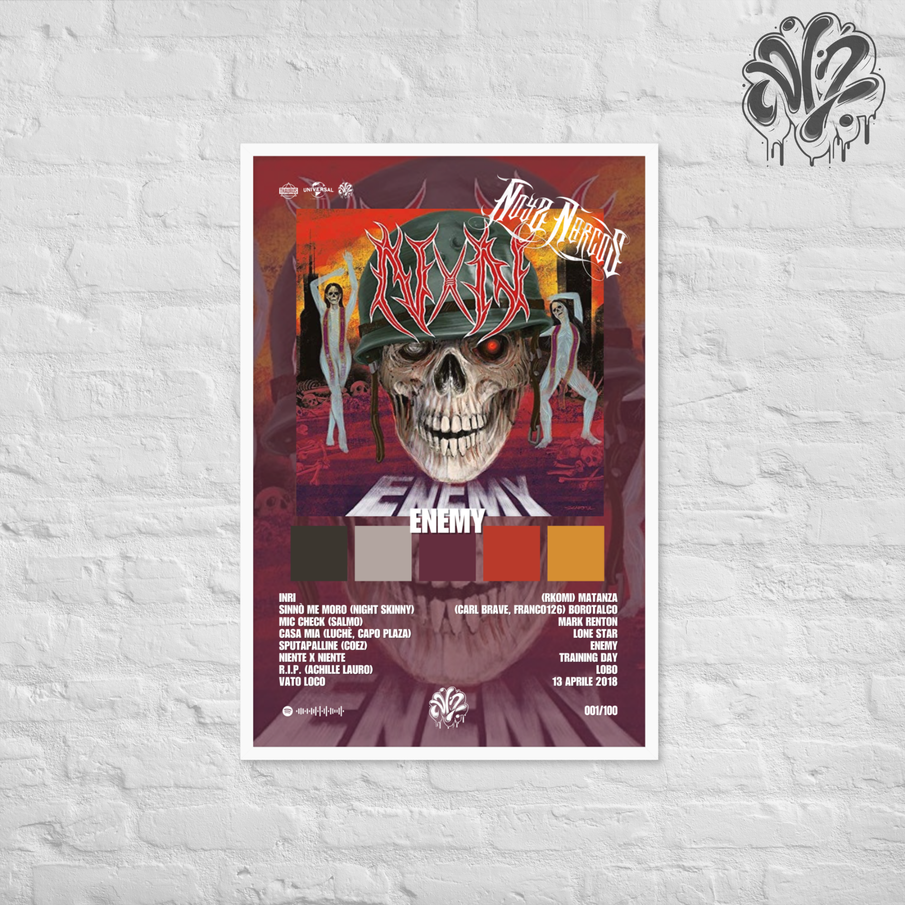 Enemy di Noyz Narcos - Poster in A3 con cornice pronto da appendere