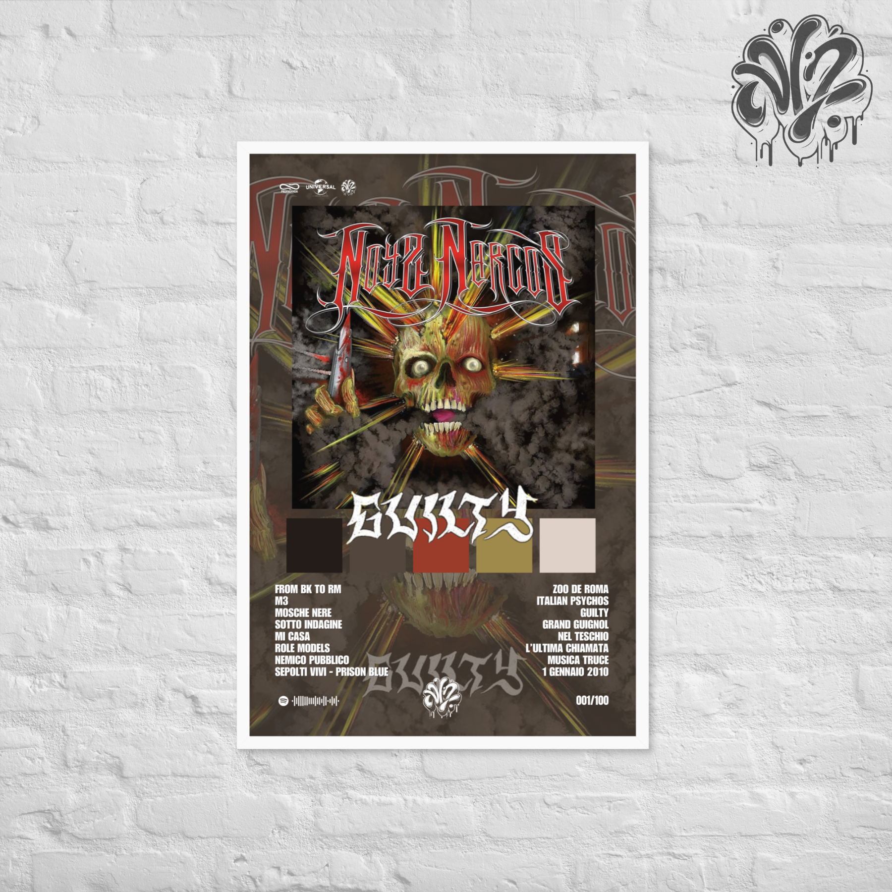 Guilty di Noyz Narcos - Poster in A3 con cornice pronto da appendere