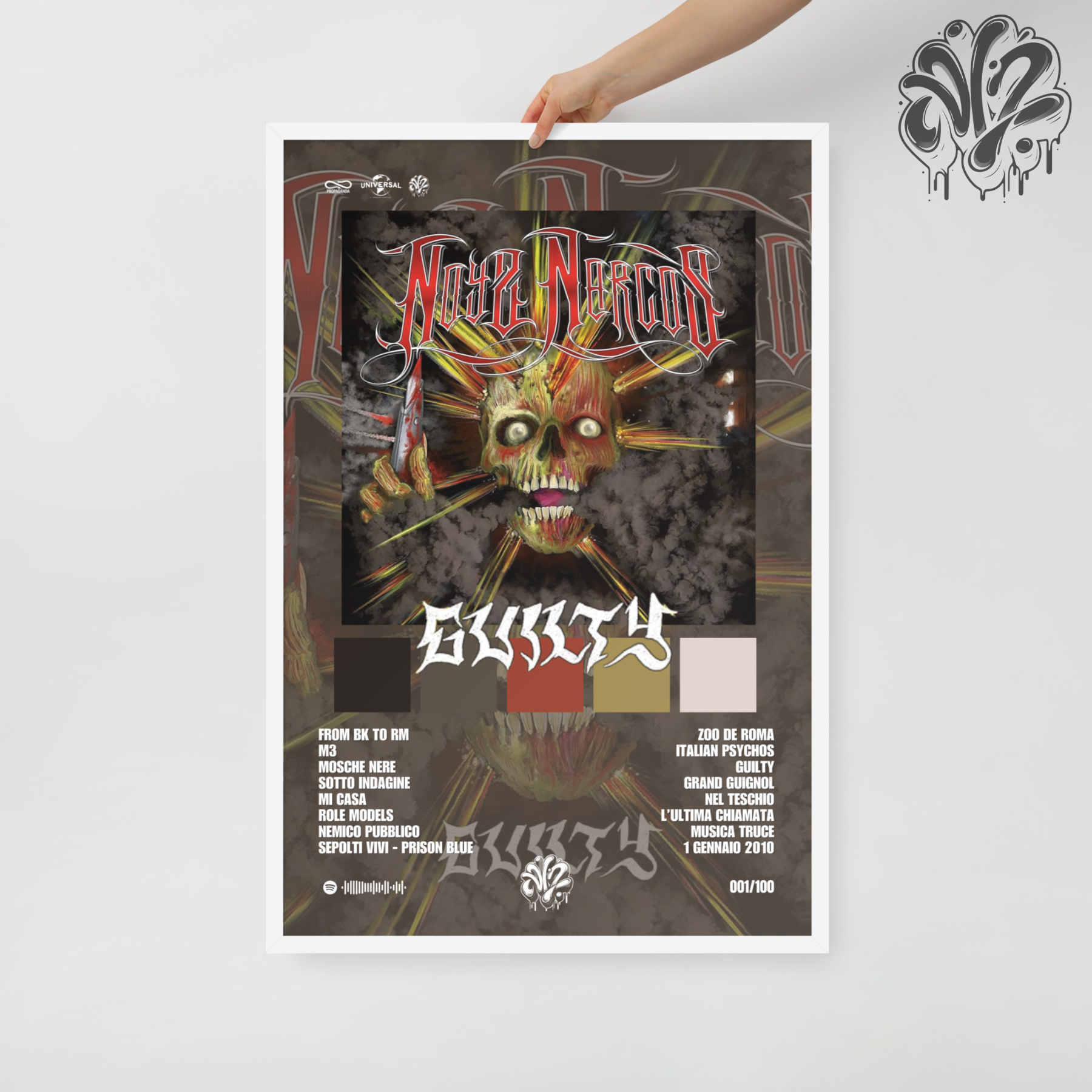 Guilty di Noyz Narcos - Poster in A3 con cornice pronto da appendere