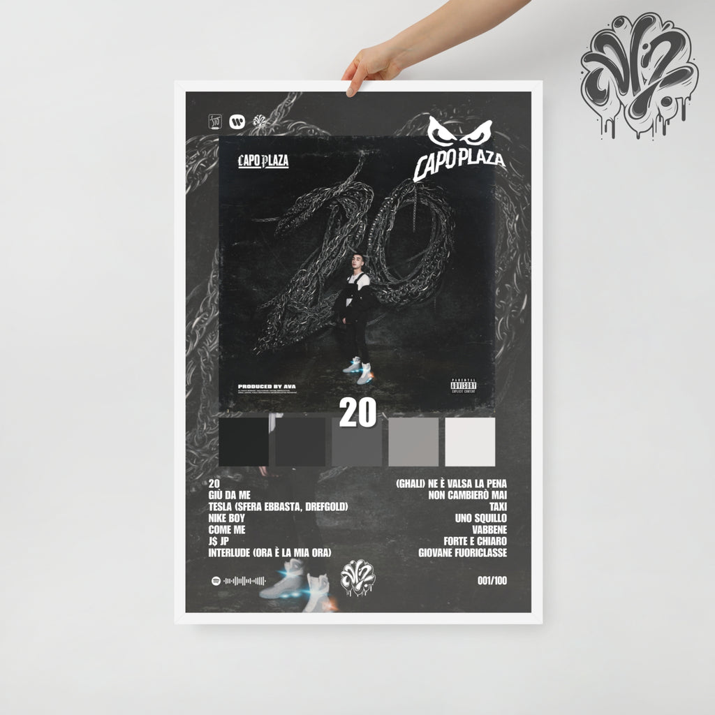 20 di Capo Plaza - Poster in A3 con cornice pronto da appendere