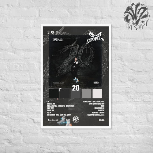 20 di Capo Plaza - Poster in A3 con cornice pronto da appendere