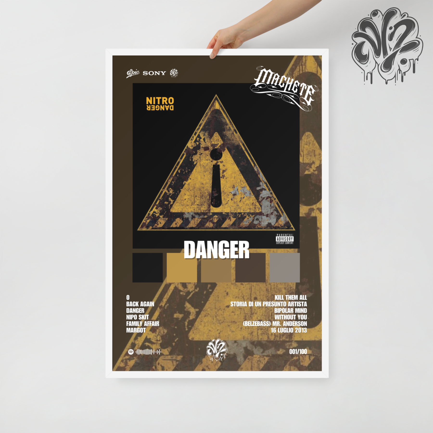 Danger di Nitro - Poster in A3 con cornice pronto da appendere