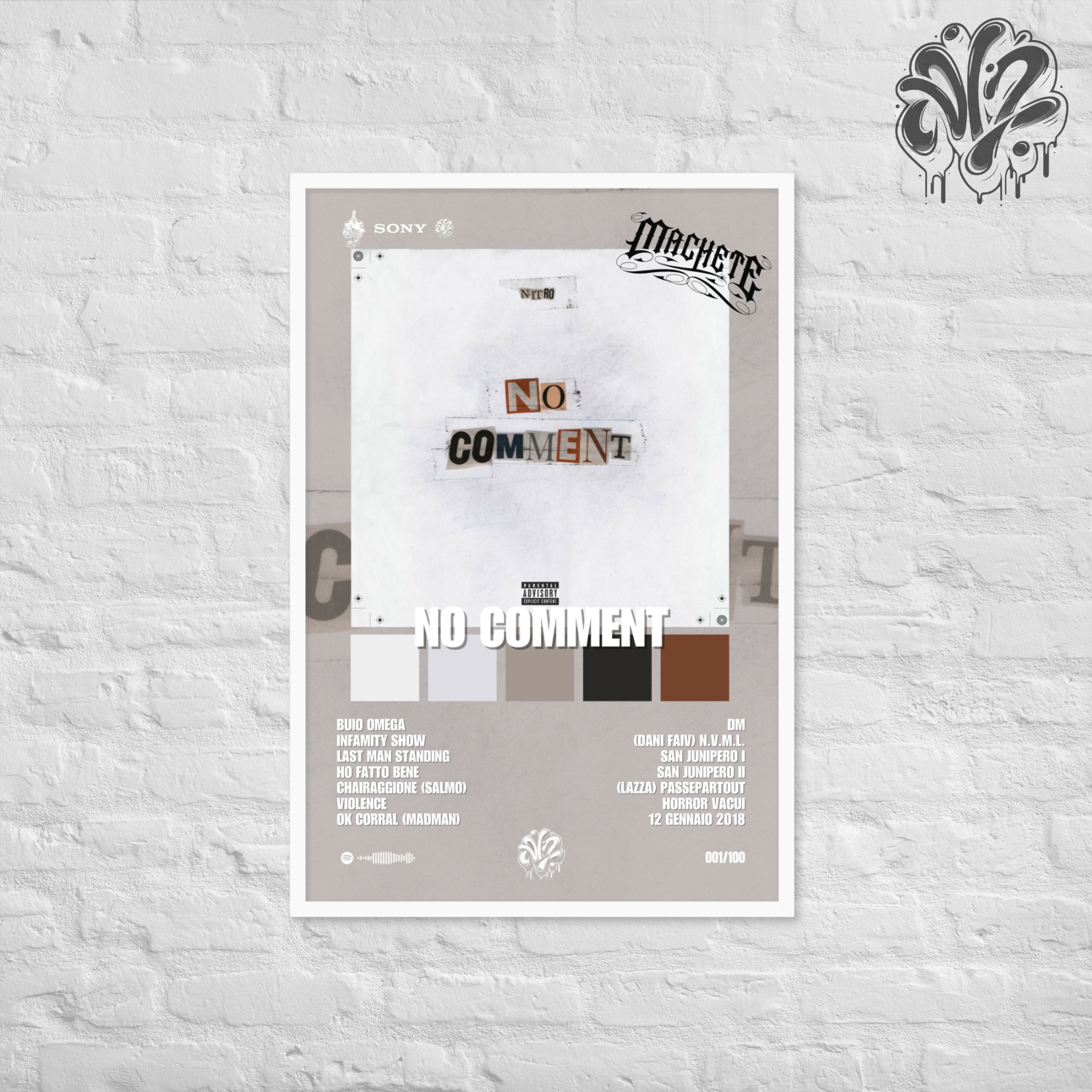 No Comment di Nitro - Poster in A3 con cornice pronto da appendere