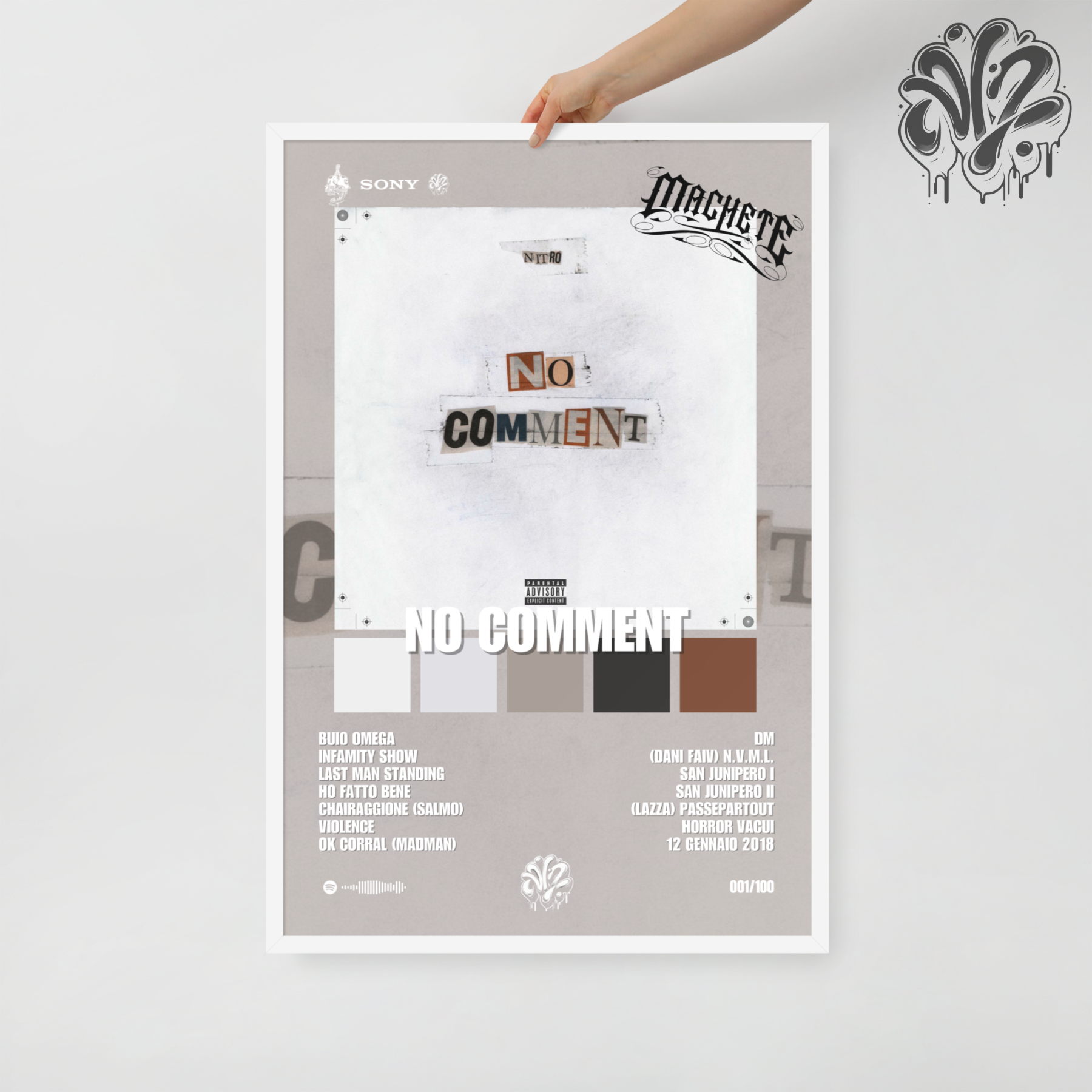 No Comment di Nitro - Poster in A3 con cornice pronto da appendere