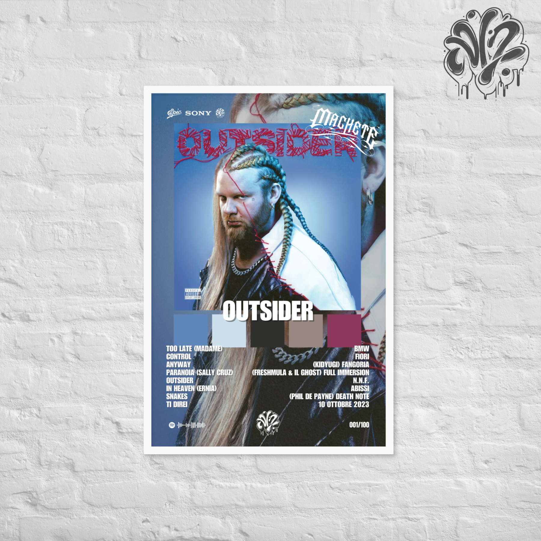 Outsider di Nitro - Poster in A3 con cornice pronto da appendere