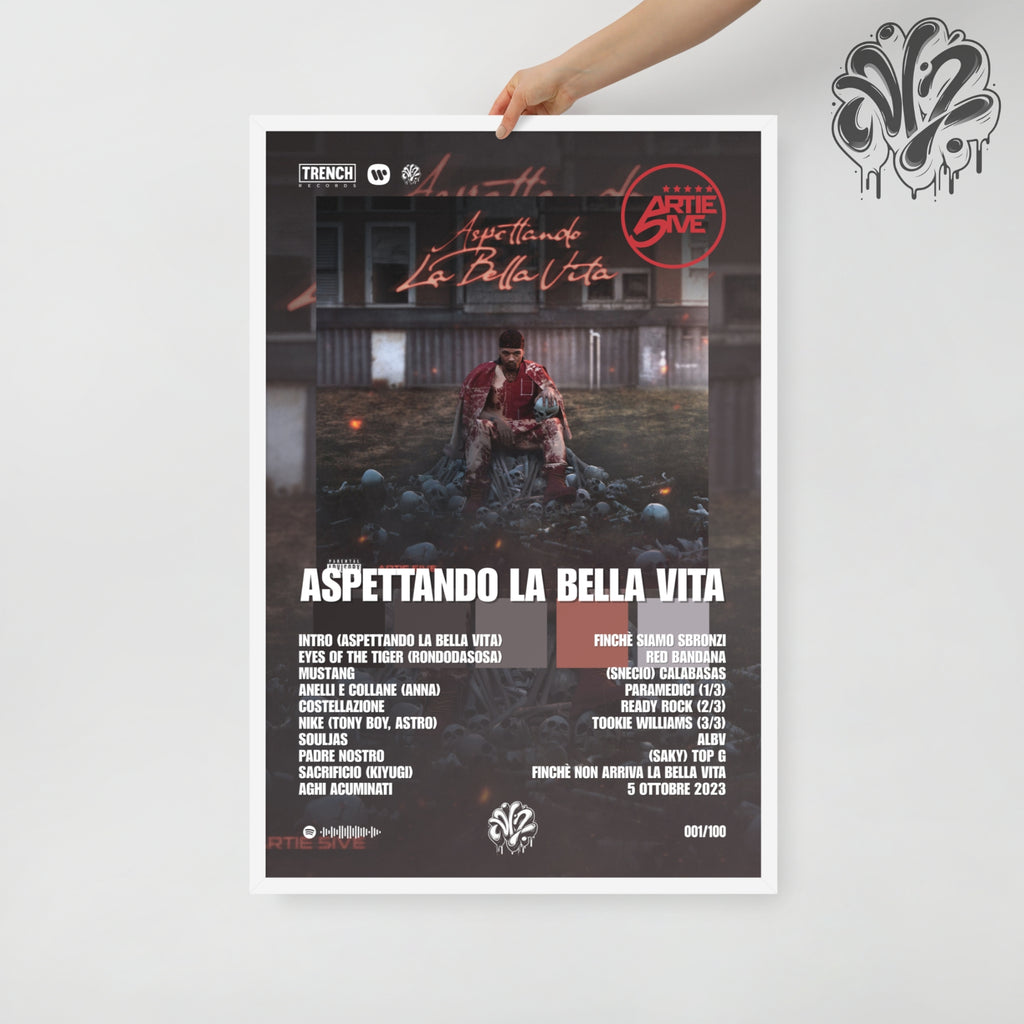 Aspettando la bella vita di Artie Five - Poster in A3 con cornice pronto da appendere