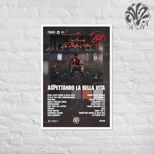 Aspettando la bella vita di Artie Five - Poster in A3 con cornice pronto da appendere