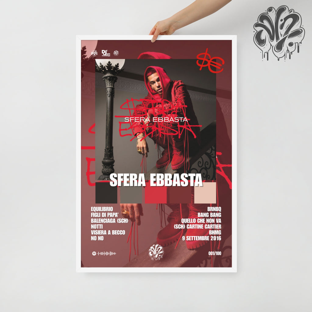Sfera Ebbasta di Sfera ebbasta - Poster in A3 con cornice pronto da appendere
