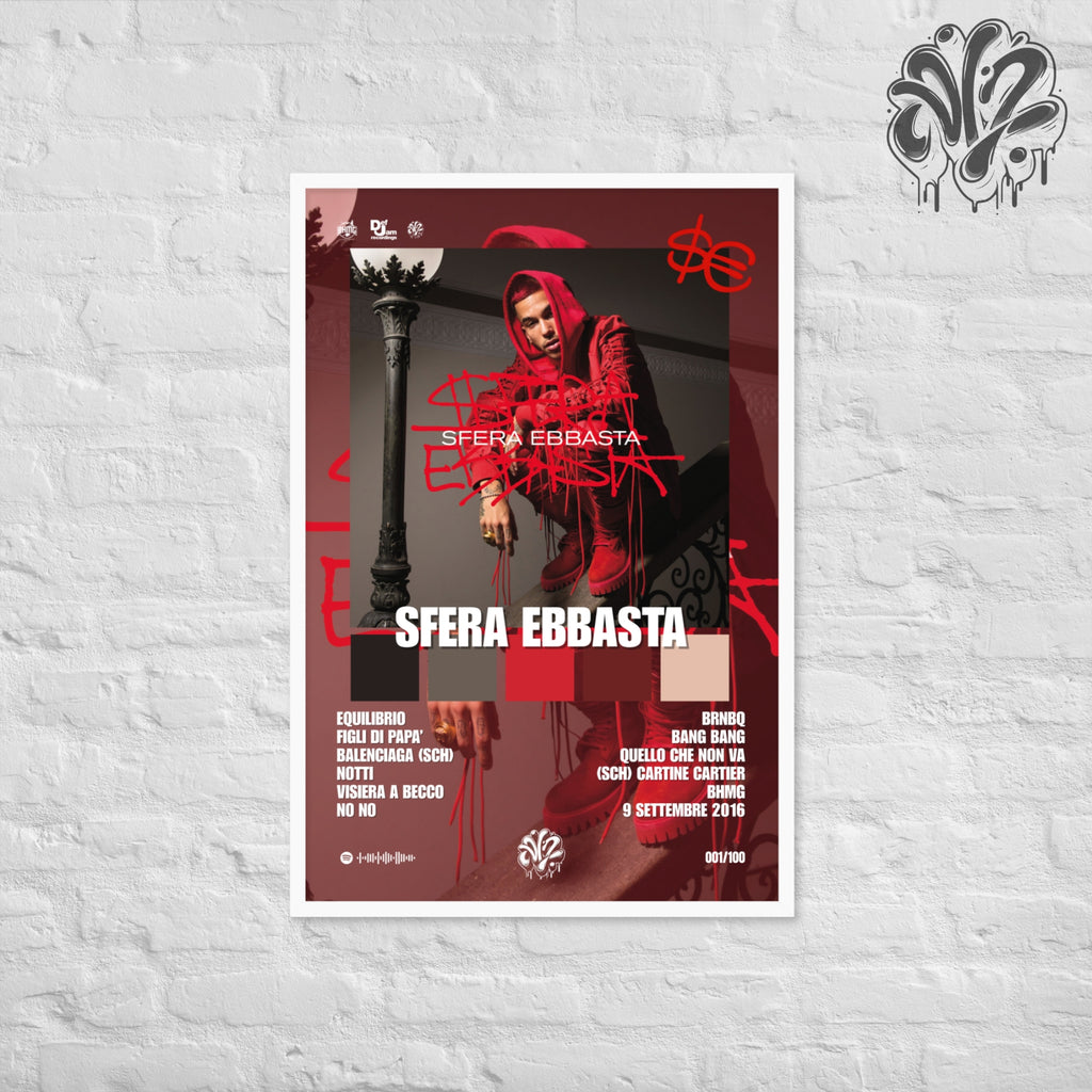 Sfera Ebbasta di Sfera ebbasta - Poster in A3 con cornice pronto da appendere