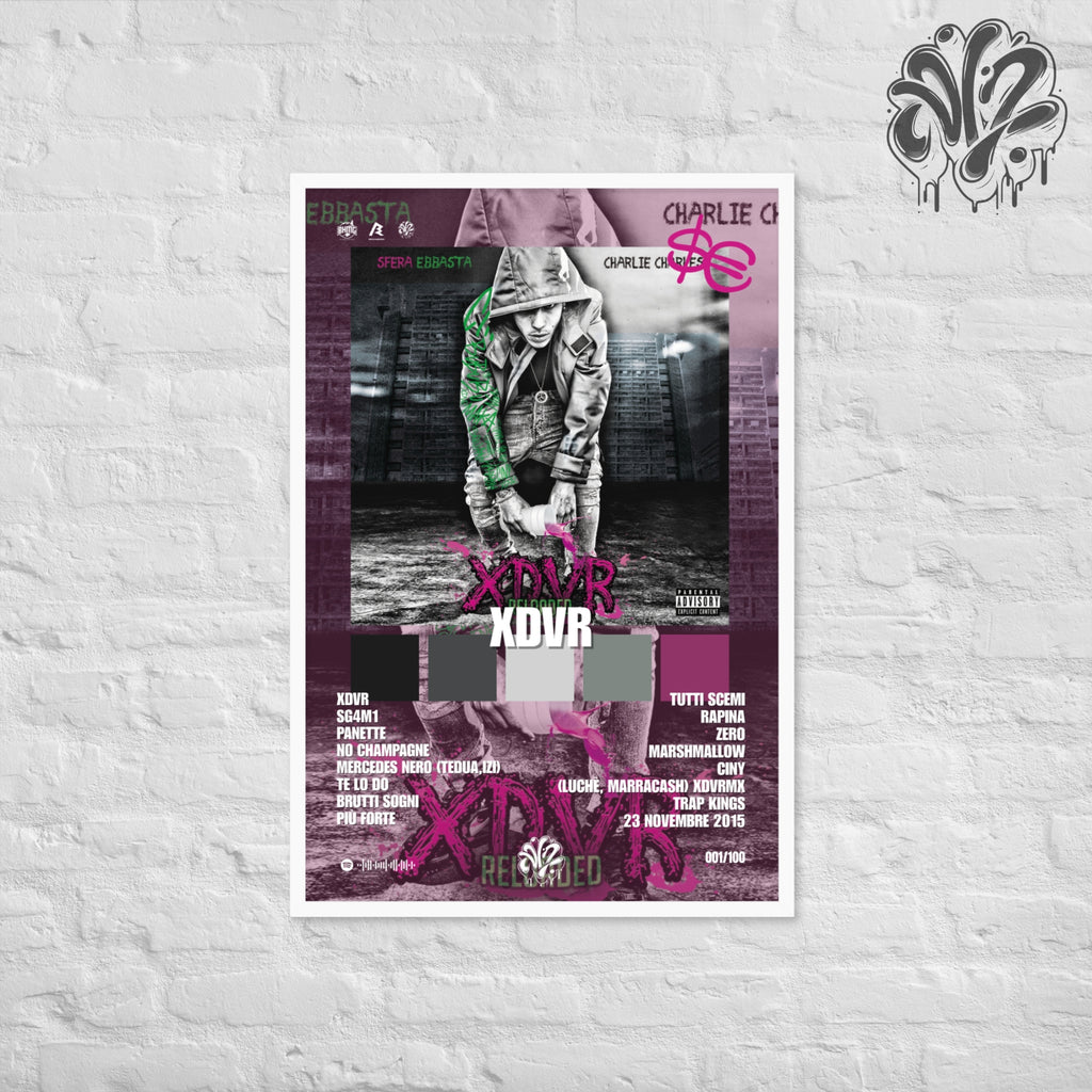 XDVR di Sfera Ebbasta - Poster in A3 con cornice pronto da appendere