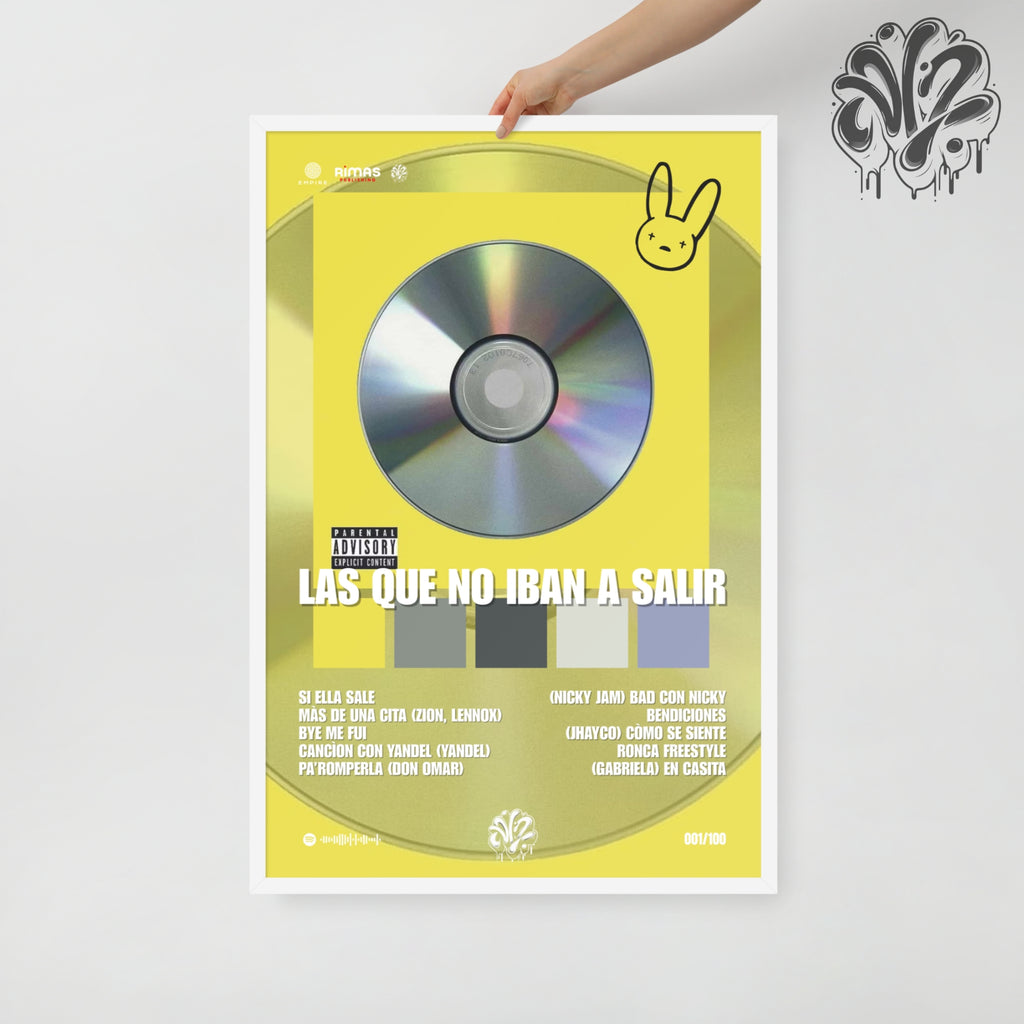 Las que no iban a salir di BadBunny - Poster in A3 con cornice pronto da appendere