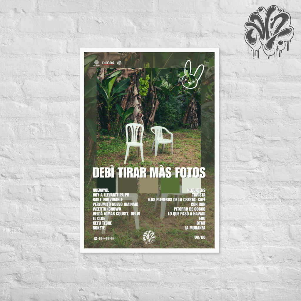 debì tirar màs fotos di BadBunny - Poster in A3 con cornice pronto da appendere
