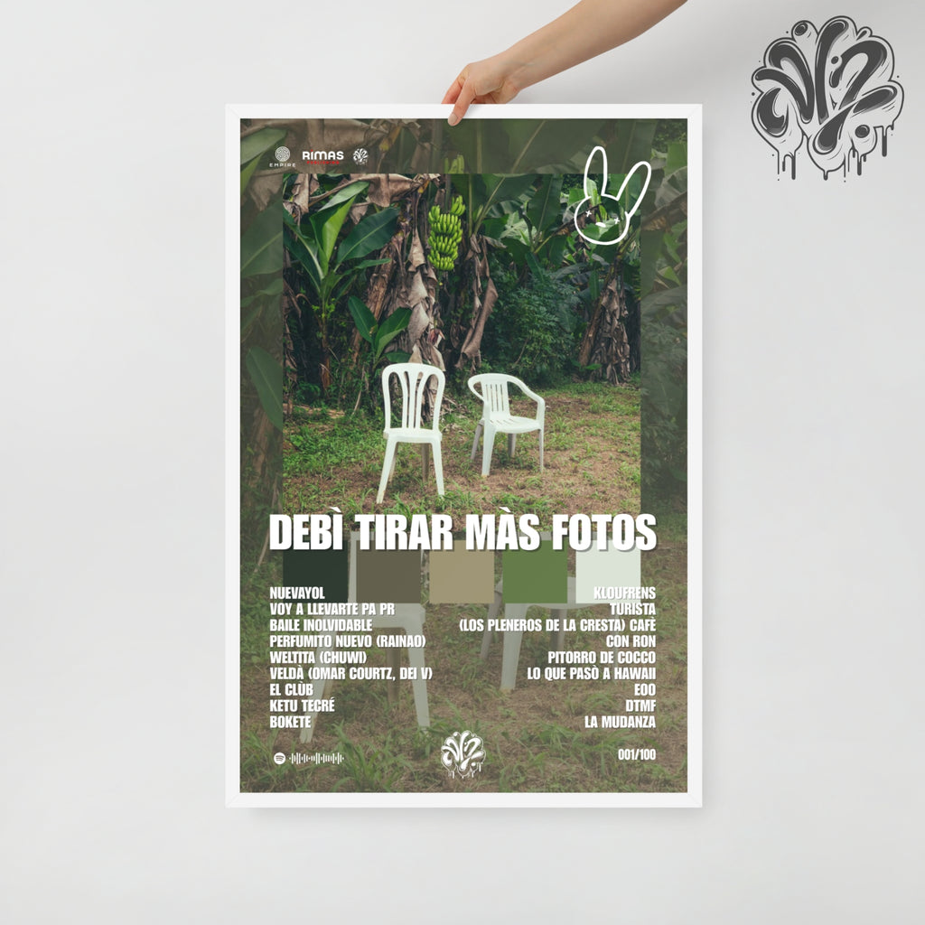 debì tirar màs fotos di BadBunny - Poster in A3 con cornice pronto da appendere