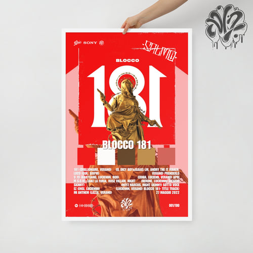 Blocco 181 di Salmo - Poster in A3 con cornice pronto da appendere