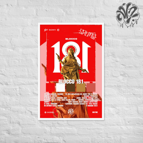 Blocco 181 di Salmo - Poster in A3 con cornice pronto da appendere