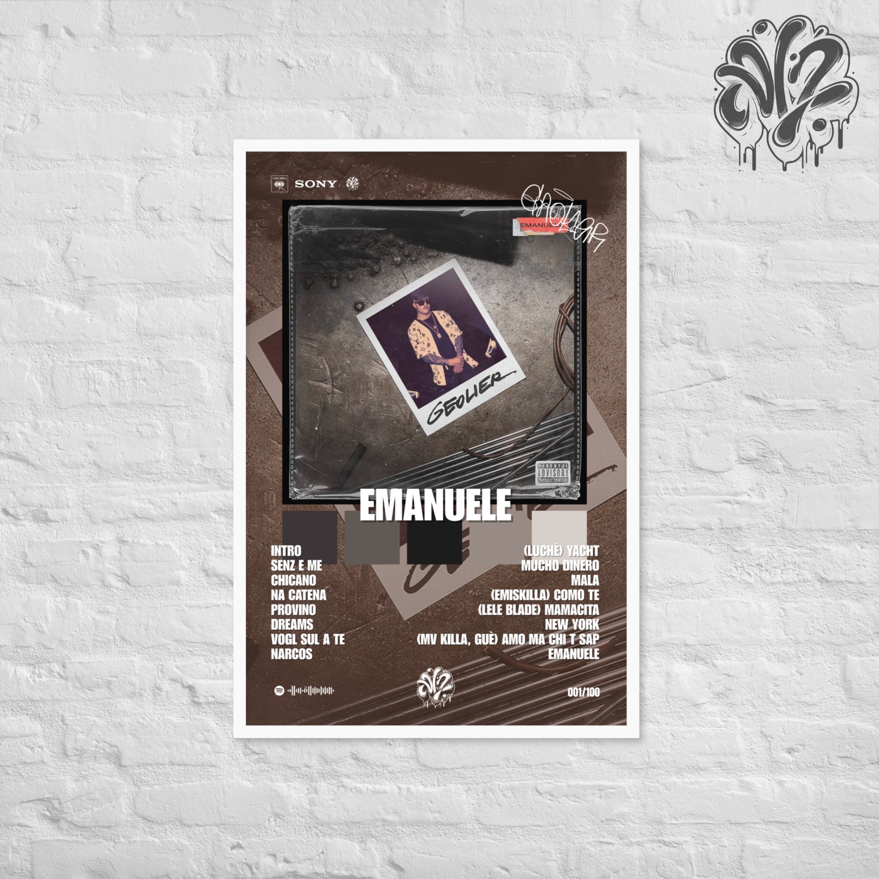 Emanuele di Geolier - Poster in A3 con cornice pronto da appendere