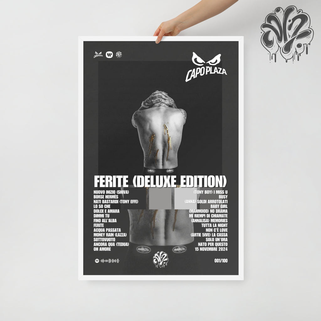 Ferite Deluxe Edition di Capo Plaza - Poster in A3 con cornice pronto da appendere
