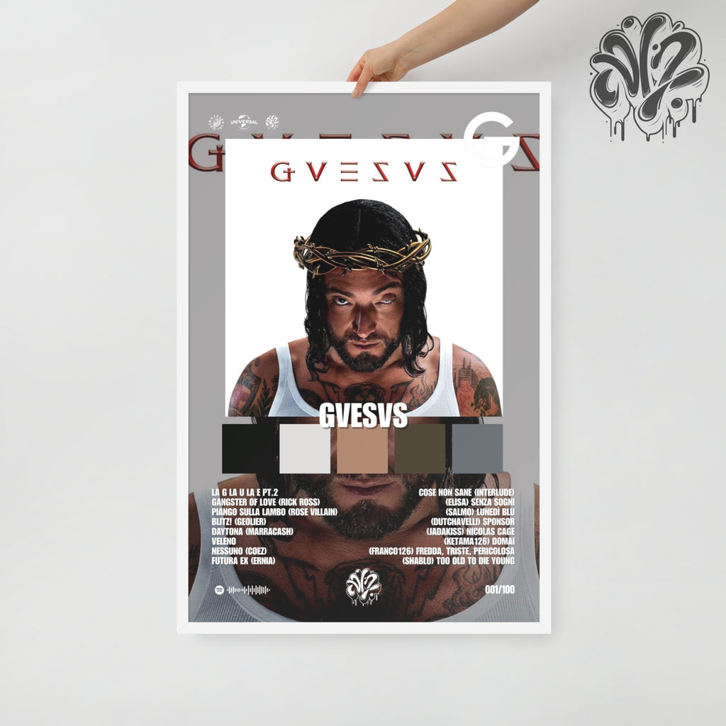 Gvesus di Guè - Poster in A3 con cornice pronto da appendere