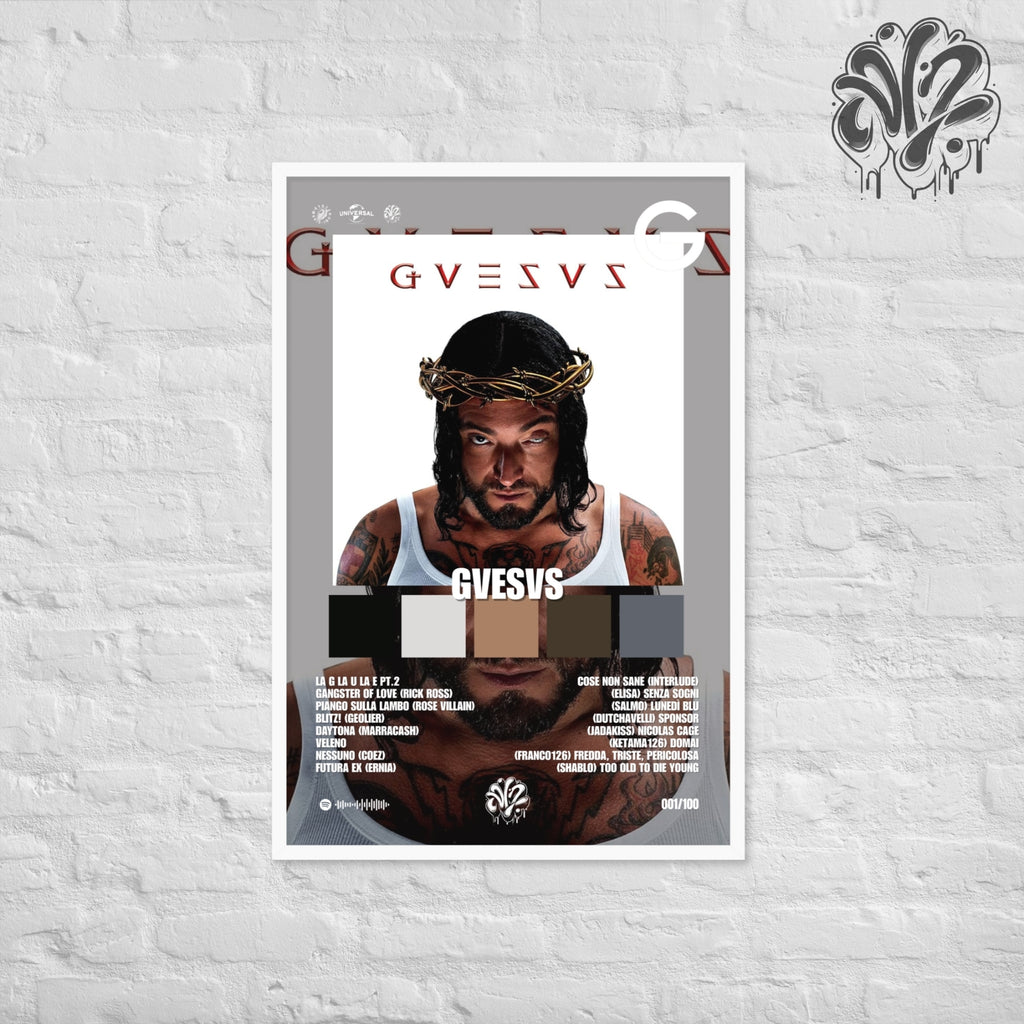 Gvesus di Guè - Poster in A3 con cornice pronto da appendere