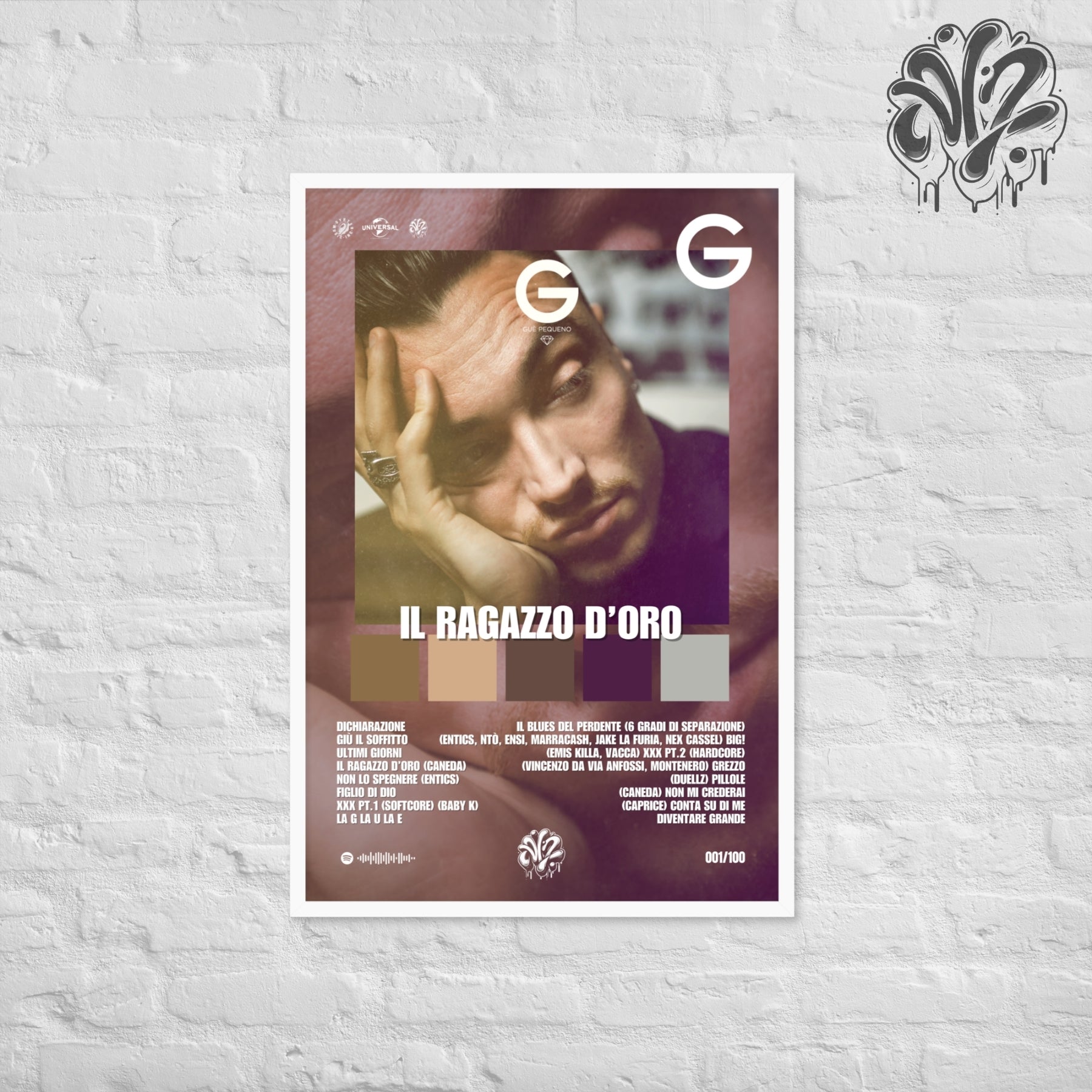 Il ragazzo d'oro di Guè - Poster in A3 con cornice pronto da appendere