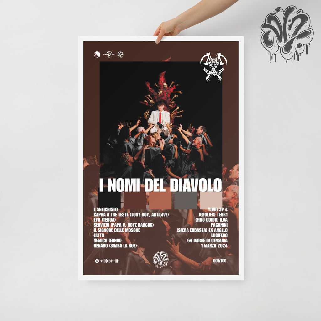 I nomi del diavolo di Kidyugi - Poster in A3 con cornice pronto da appendere