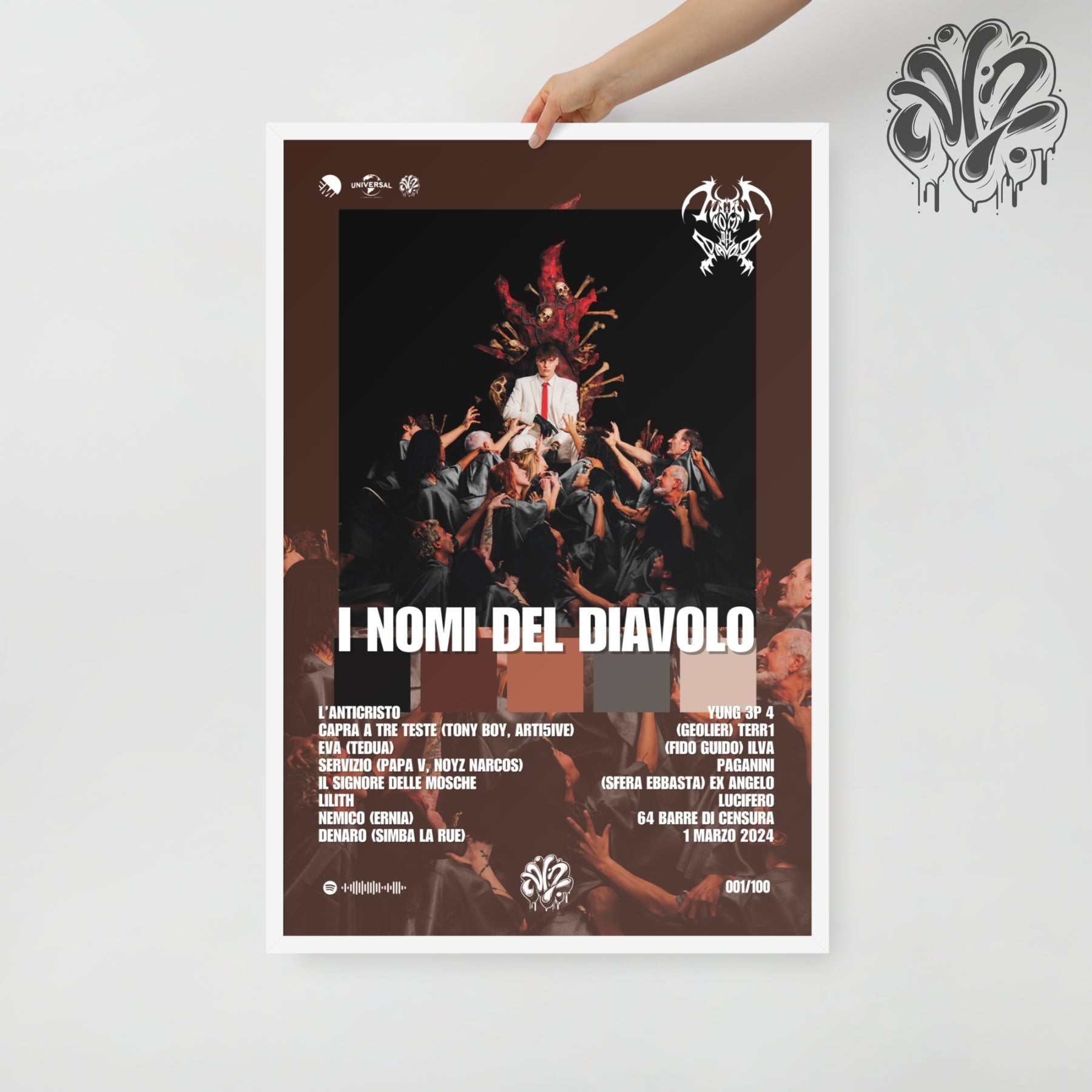 I nomi del diavolo di Kidyugi - Poster in A3 con cornice pronto da appendere
