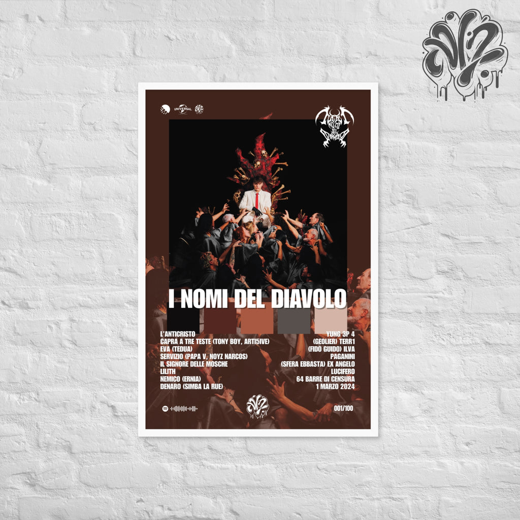 I nomi del diavolo di Kidyugi - Poster in A3 con cornice pronto da appendere