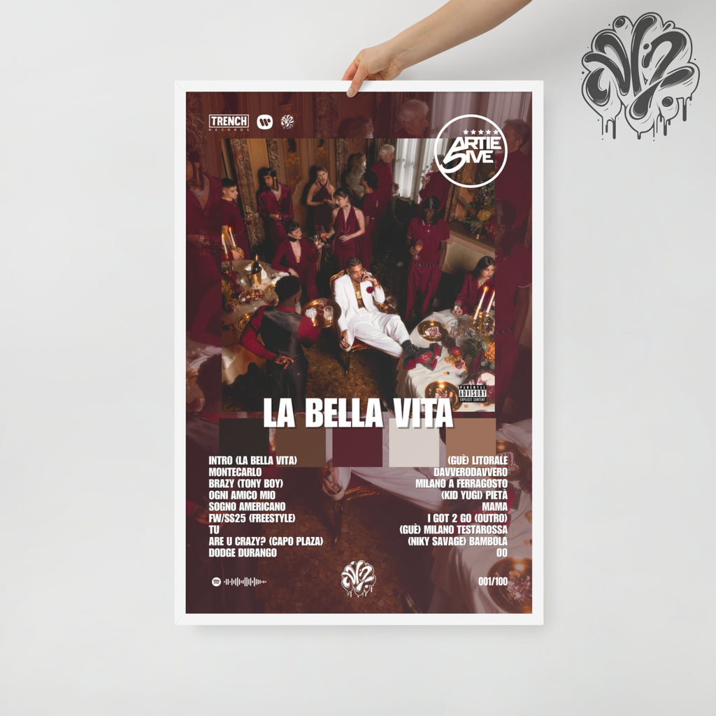 La bella vita di Artie Five - Poster in A3 con cornice pronto da appendere
