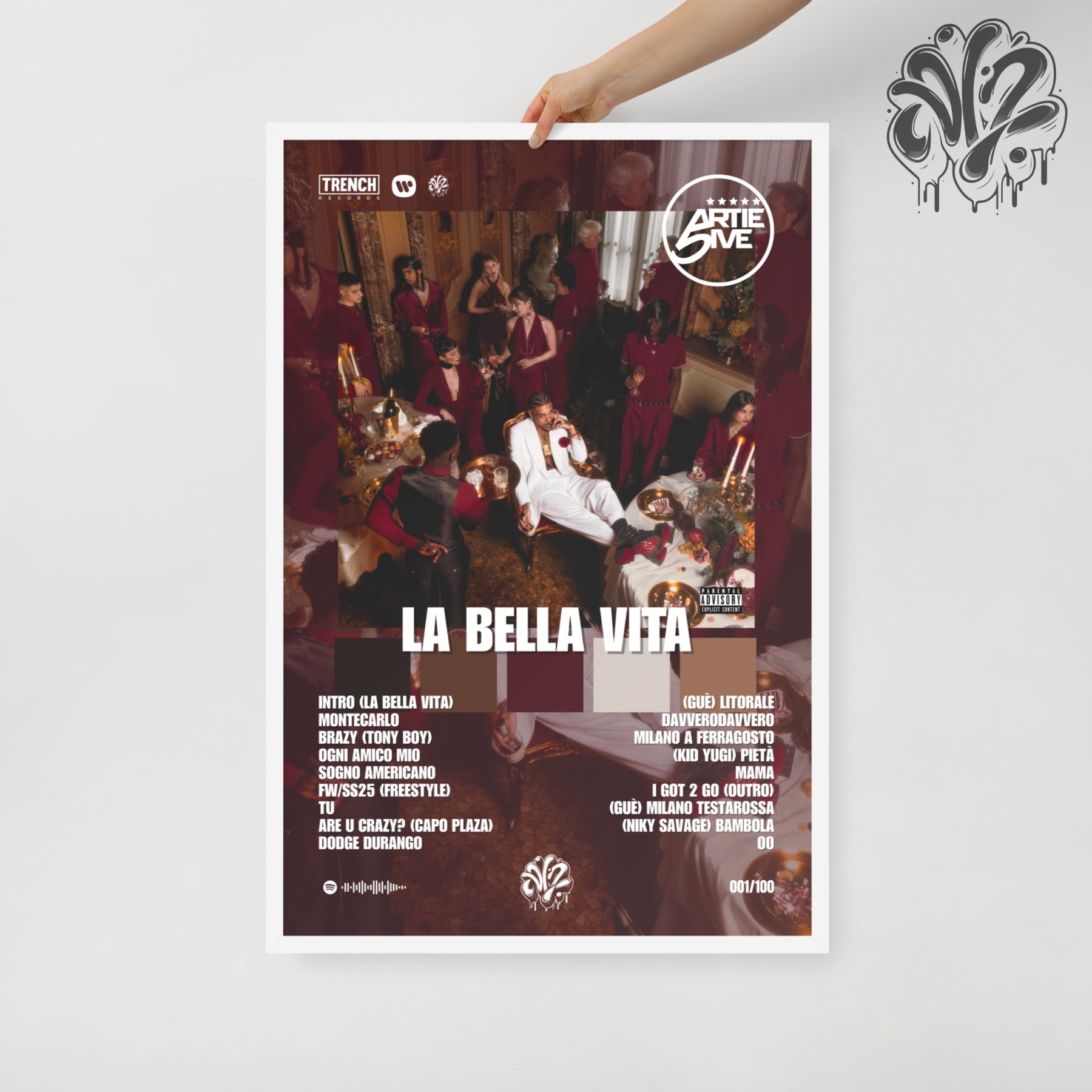 La bella vita di Artie Five - Poster in A3 con cornice pronto da appendere