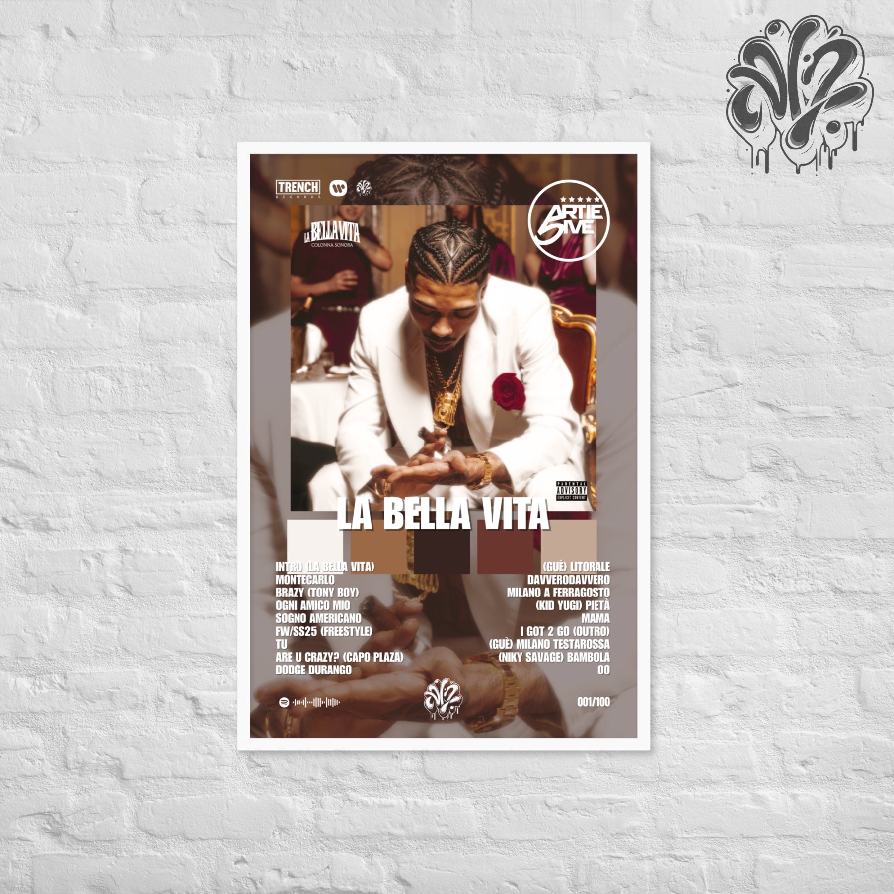 La bella vita di Artie Five - Poster in A3 con cornice pronto da appendere