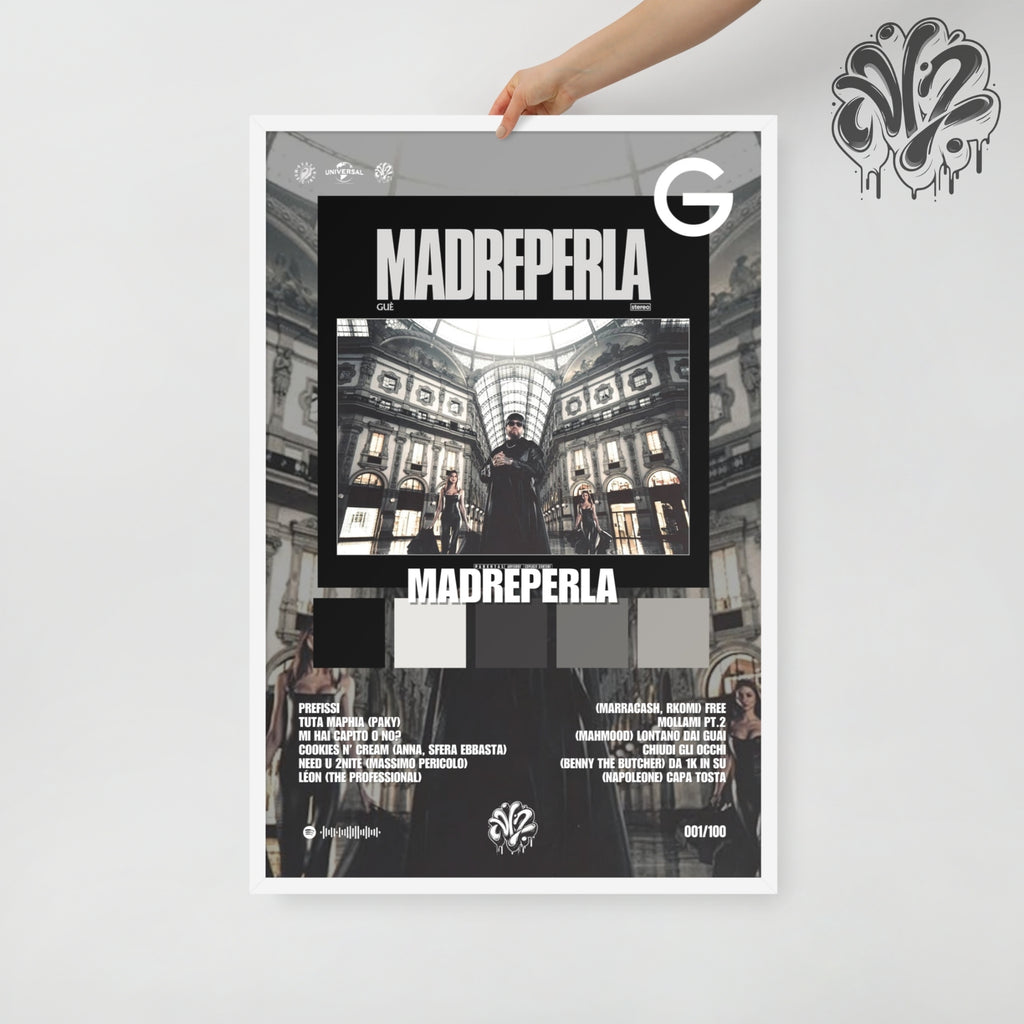 Madreperla di Guè - Poster in A3 con cornice pronto da appendere