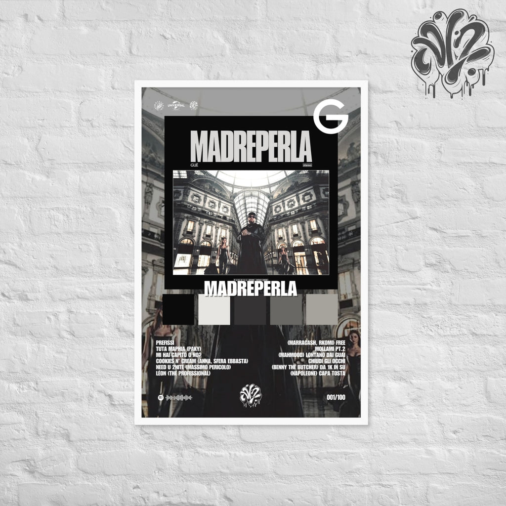 Madreperla di Guè - Poster in A3 con cornice pronto da appendere