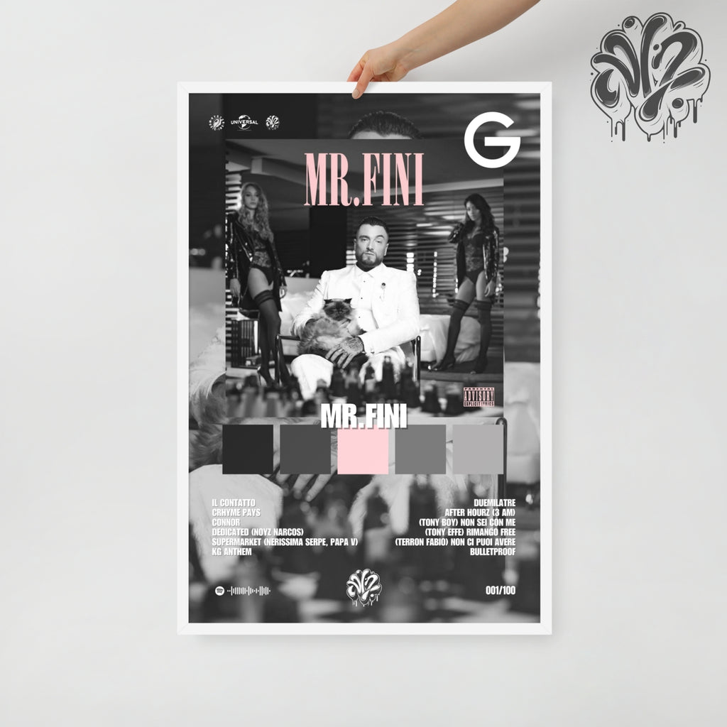 Mr. Fini di Guè - Poster in A3 con cornice pronto da appendere