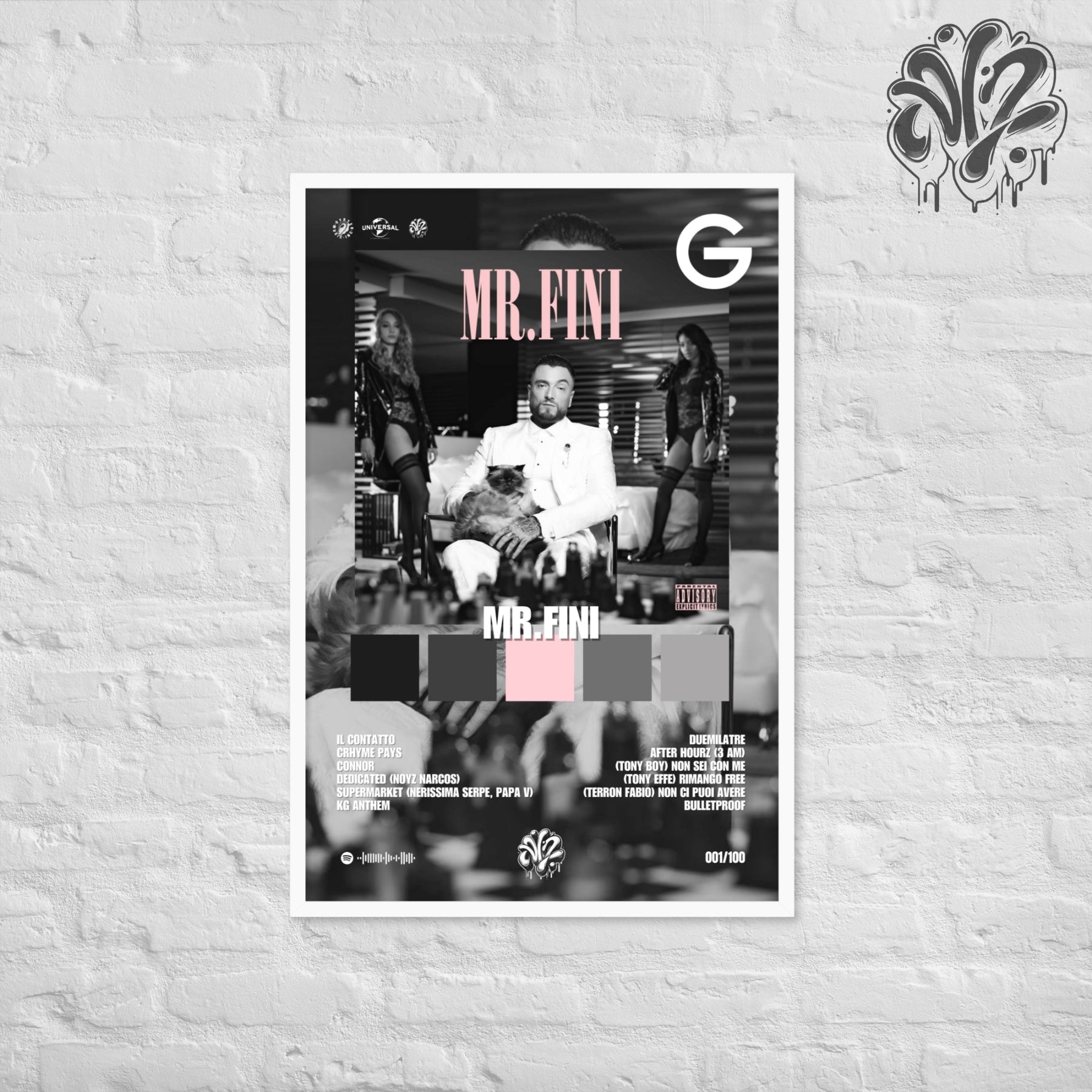 Mr. Fini di Guè - Poster in A3 con cornice pronto da appendere