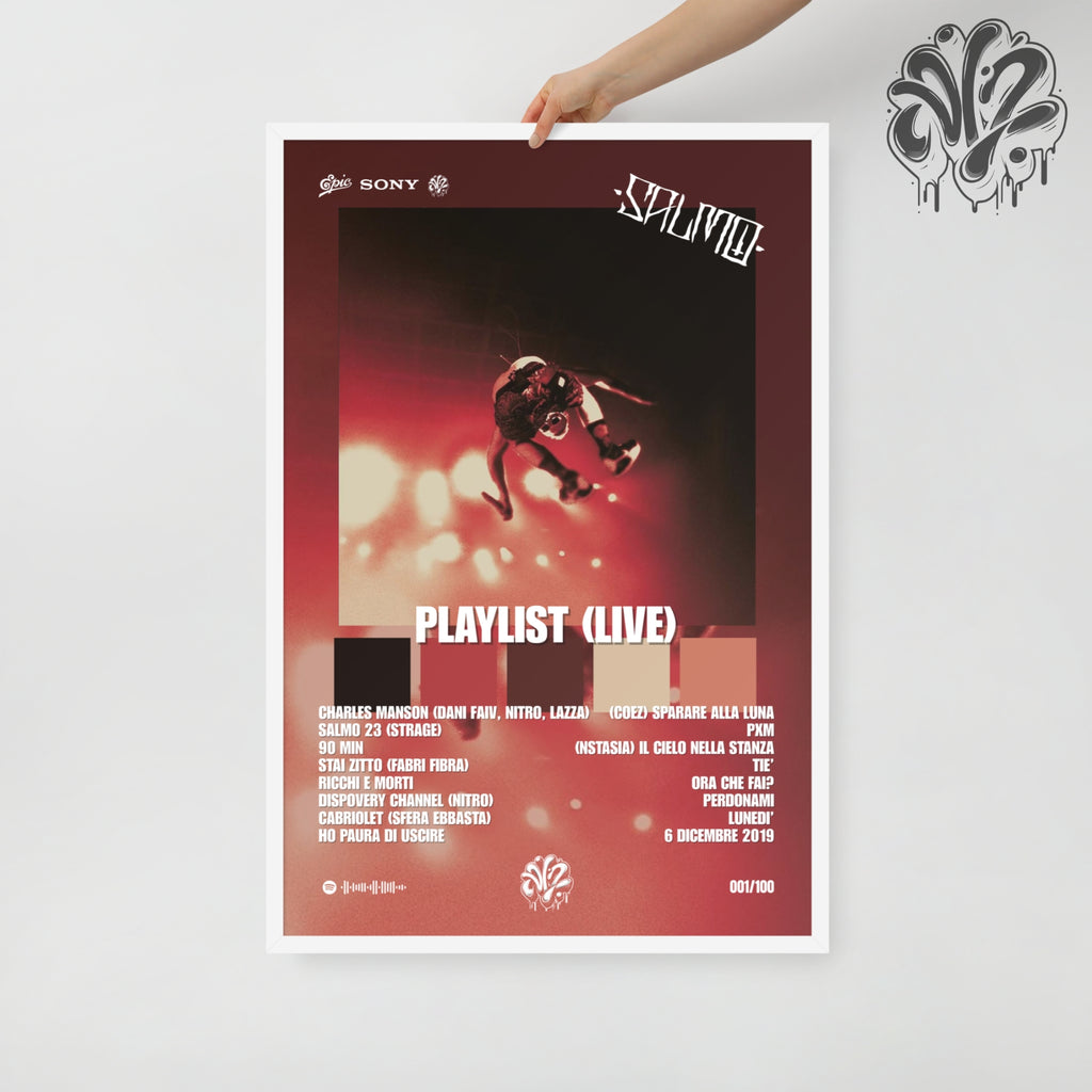 Playlist (Edizione Live) di Salmo - Poster in A3 con cornice pronto da appendere