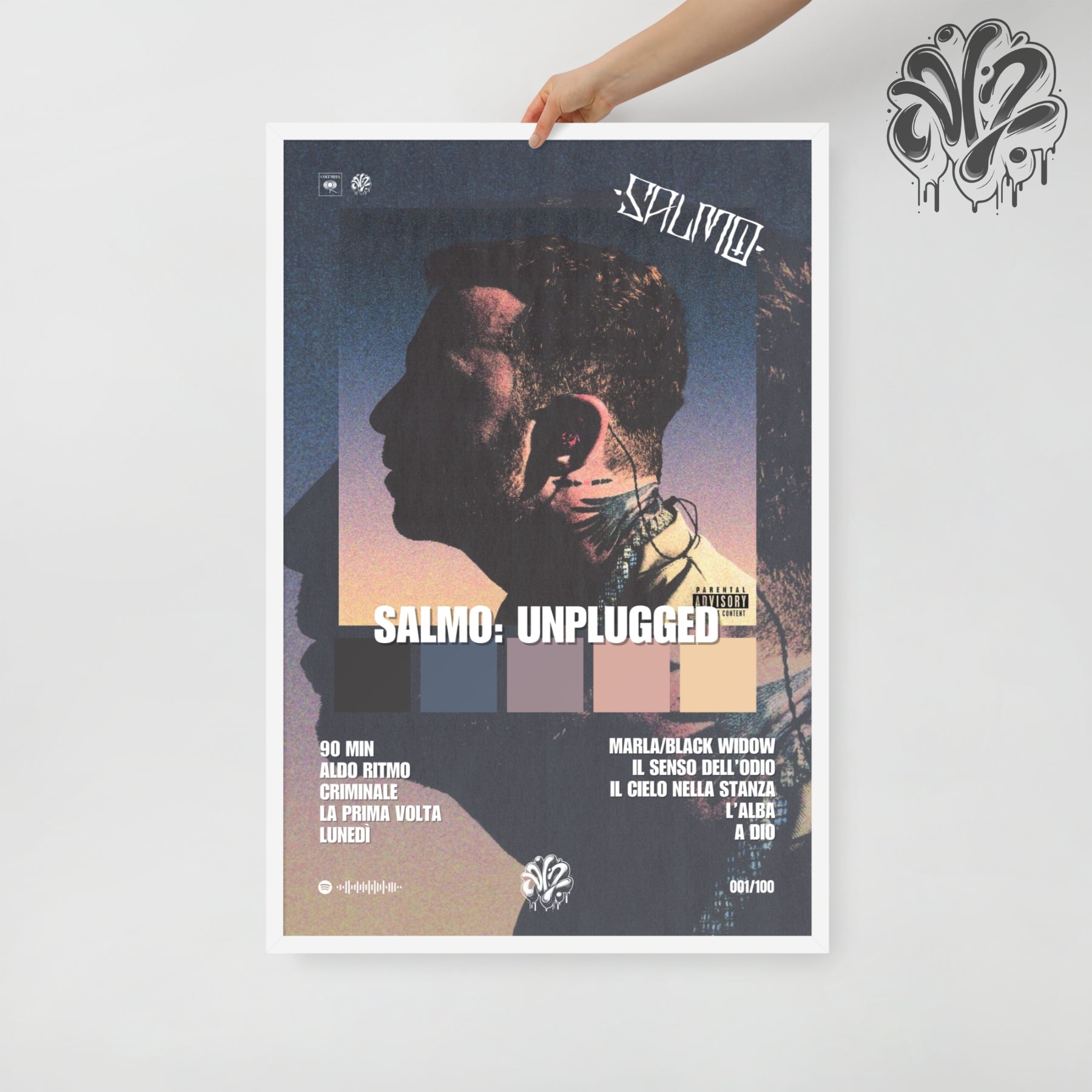 Salmo: Unplugged di Salmo - Poster in A3 con cornice pronto da appendere