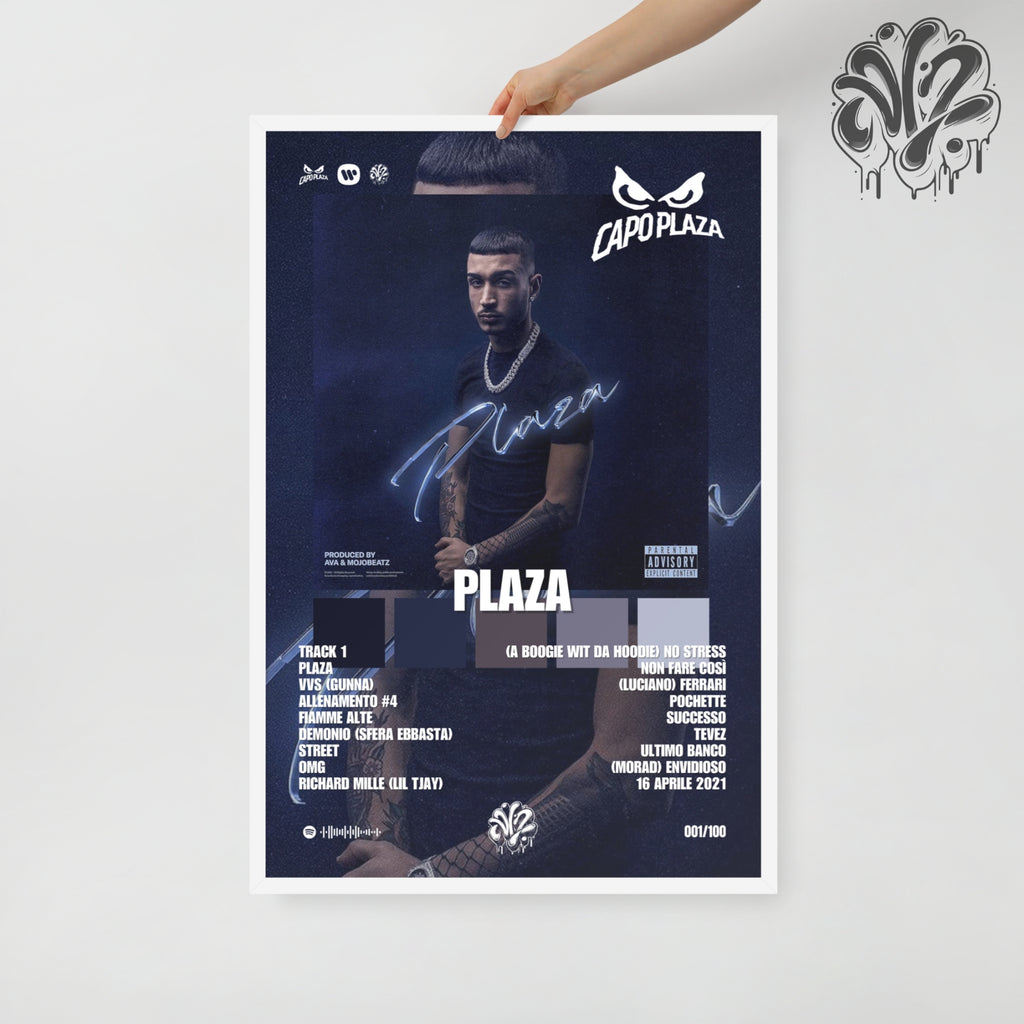 Plaza di Capo Plaza - Poster in A3 con cornice pronto da appendere