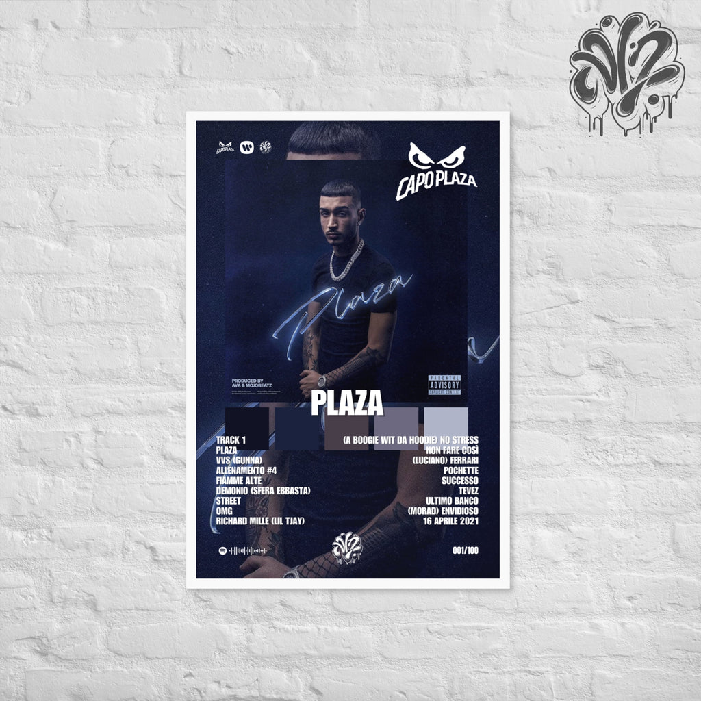 Plaza di Capo Plaza - Poster in A3 con cornice pronto da appendere