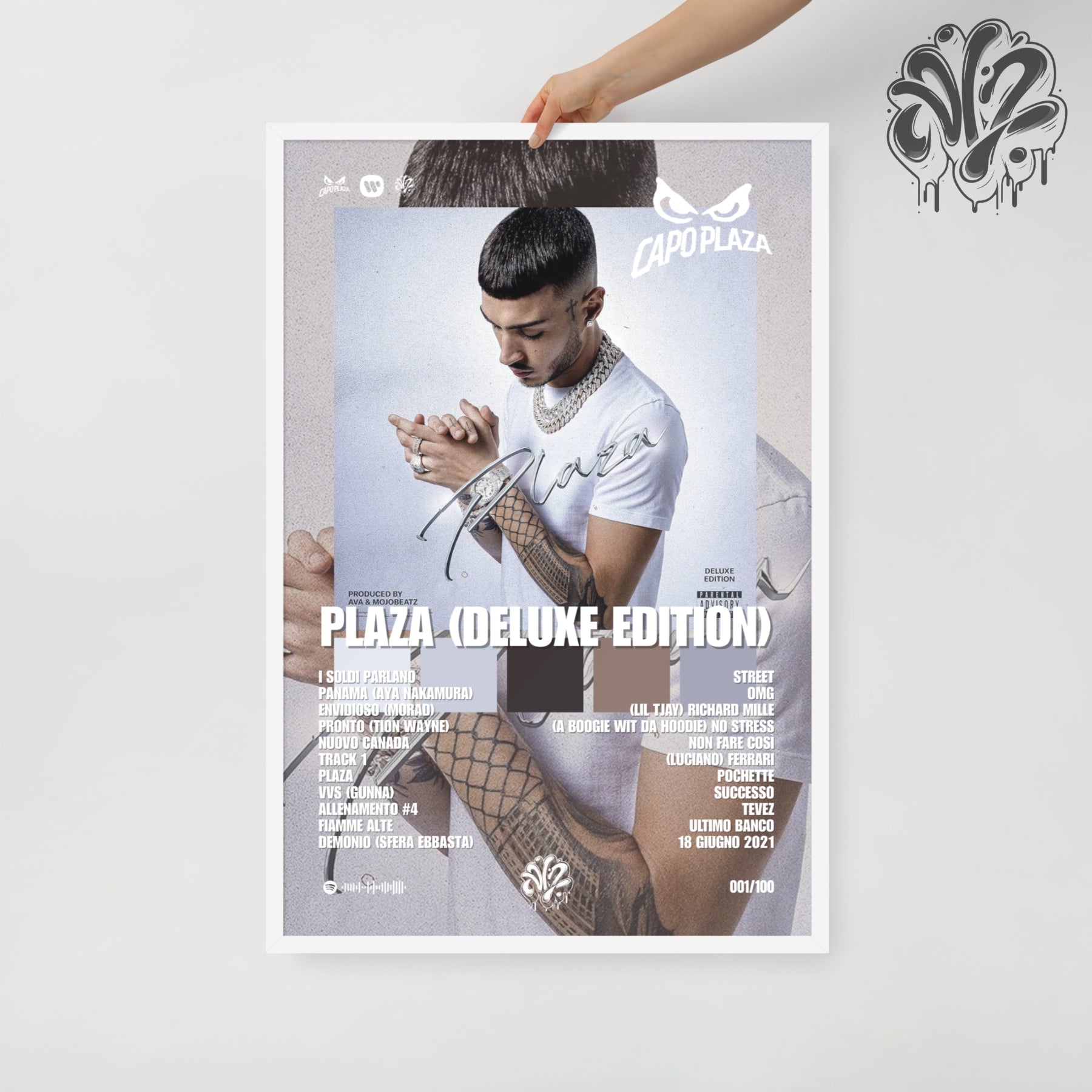 Plaza (deluxe edition) di Capo Plaza - Poster in A3 con cornice pronto da appendere