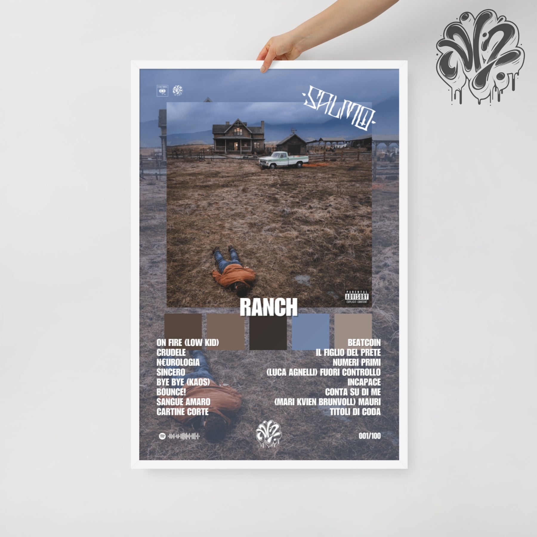 Ranch di Salmo - Poster in A3 con cornice pronto da appendere