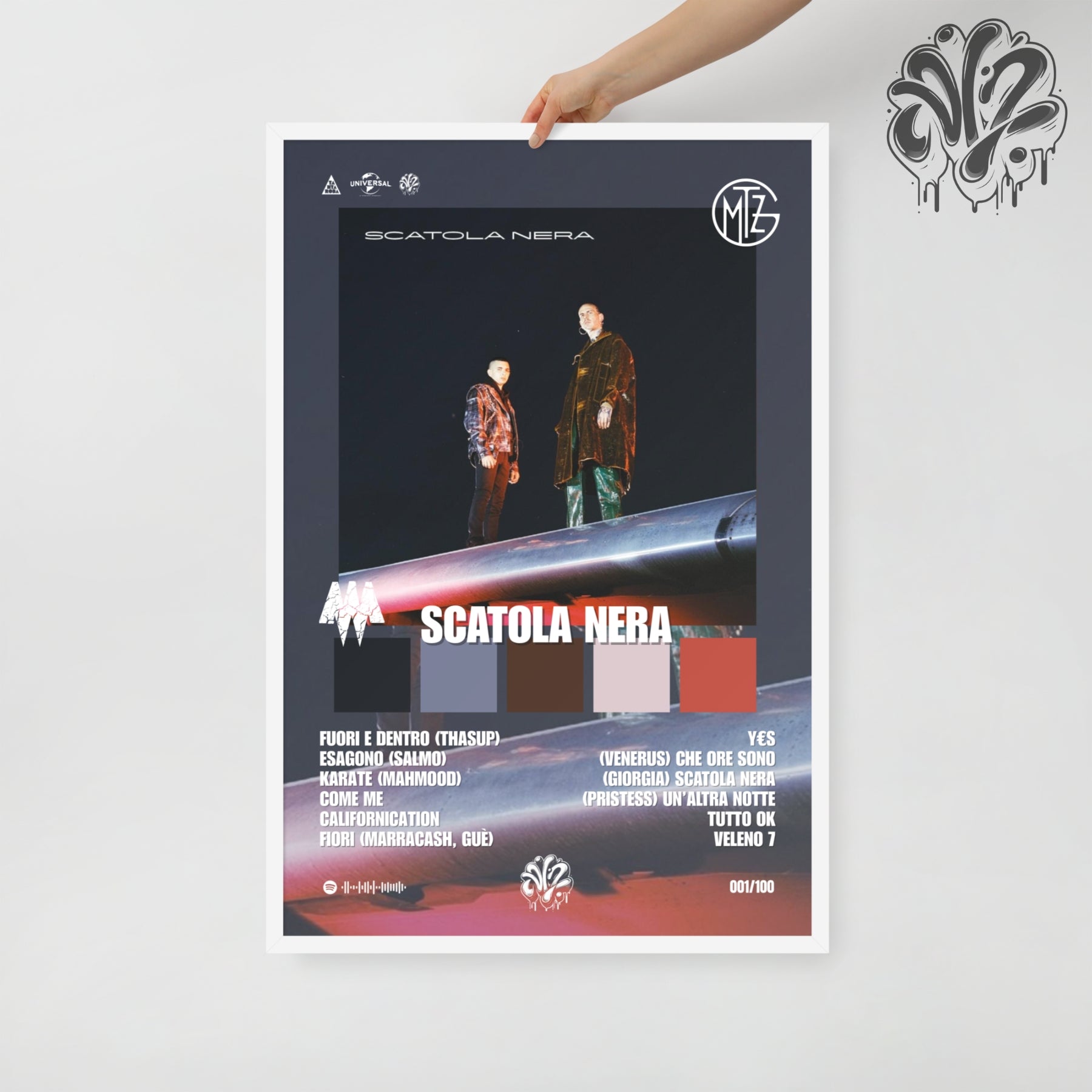 Eclissi di Gemitaiz- Poster in A3 con cornice pronto da appendere