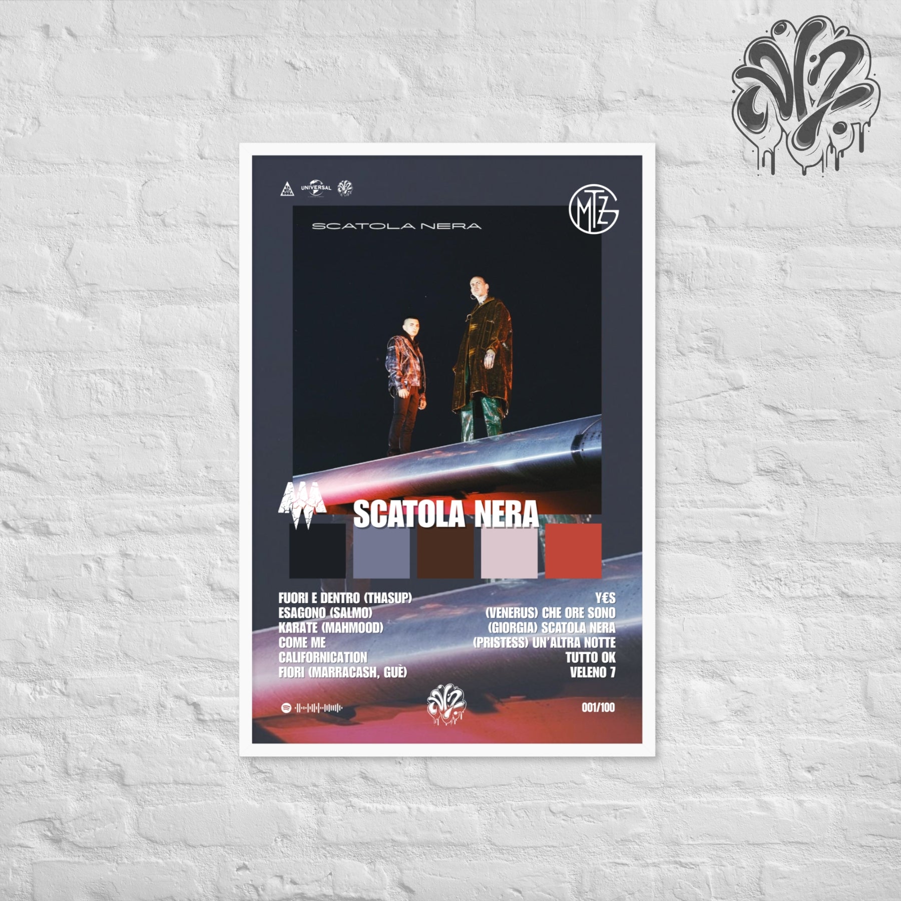 Scatola nera di Gemitaiz & Madman - Poster in A3 con cornice pronto da appendere