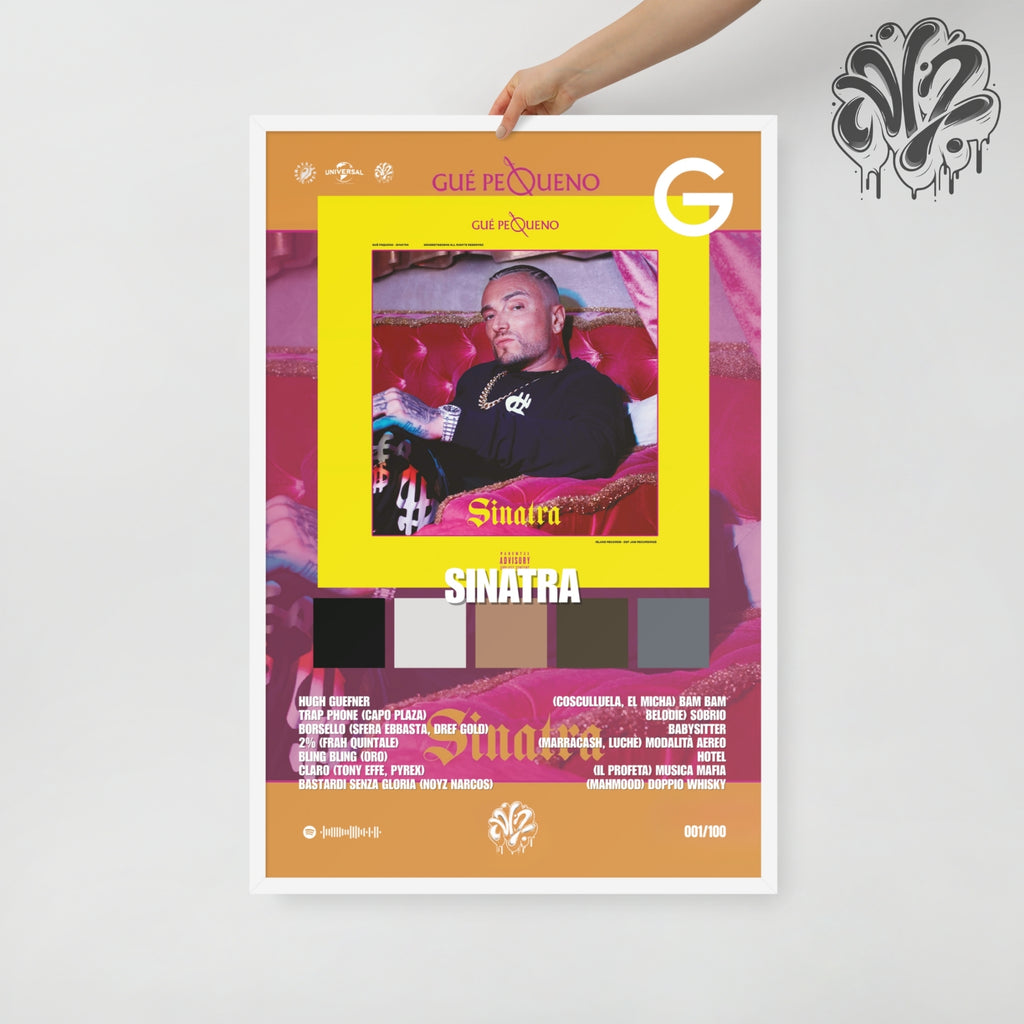Sinatra di Guè - Poster in A3 con cornice pronto da appendere