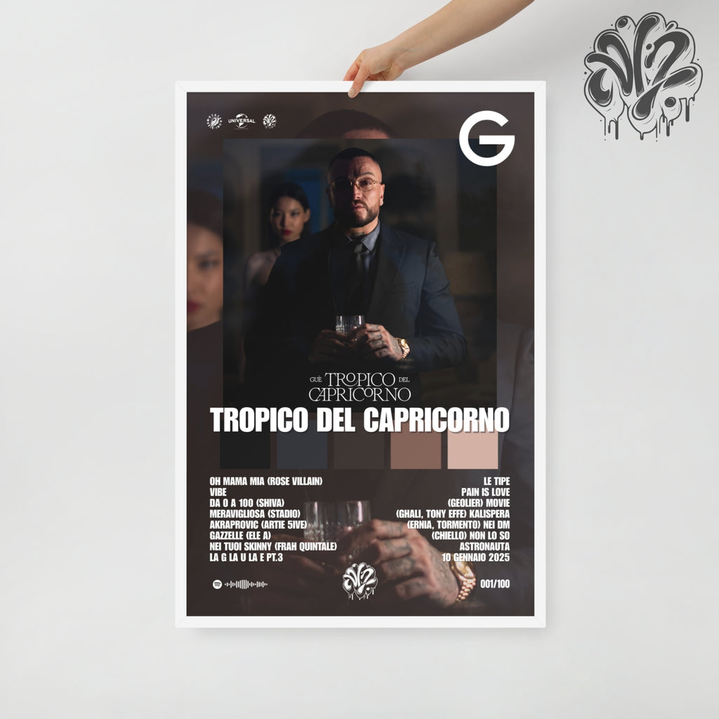 Tropico del capricorno di Guè - Poster in A3 con cornice pronto da appendere