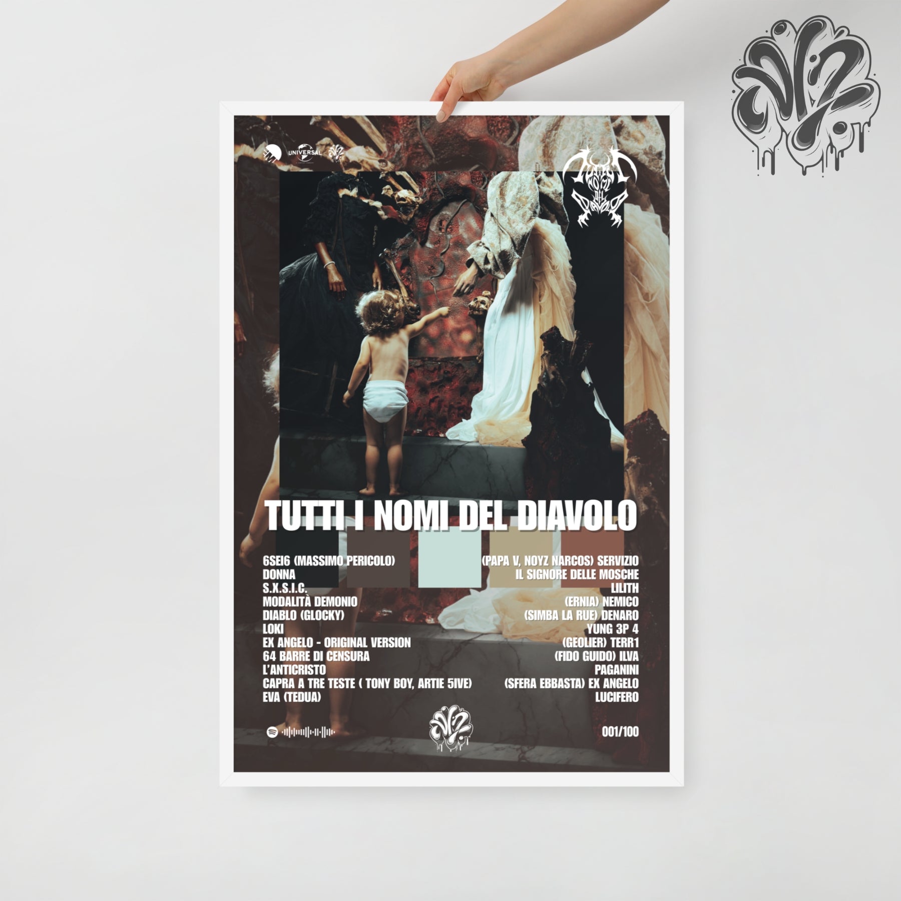 Tutti i nomi del diavolo di Kidyugi - Poster in A3 con cornice pronto da appendere