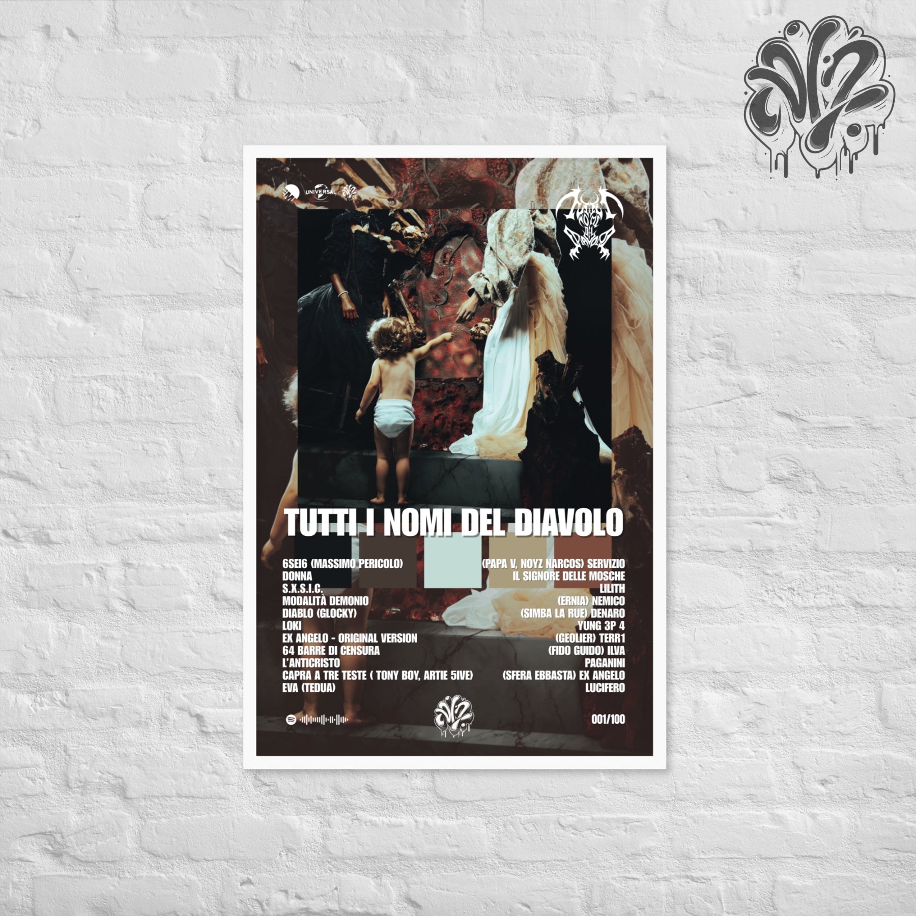 Tutti i nomi del diavolo di Kidyugi - Poster in A3 con cornice pronto da appendere